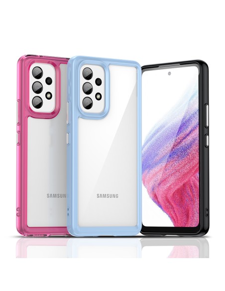 Outer Space Dėklas Samsung Galaxy A53 5G, dangtelis lanksčiu rėmeliu, juodas Outer Space Dėklas Samsung Galaxy A53 5G, dangtelis lanksčiu rėmeliu, juodas