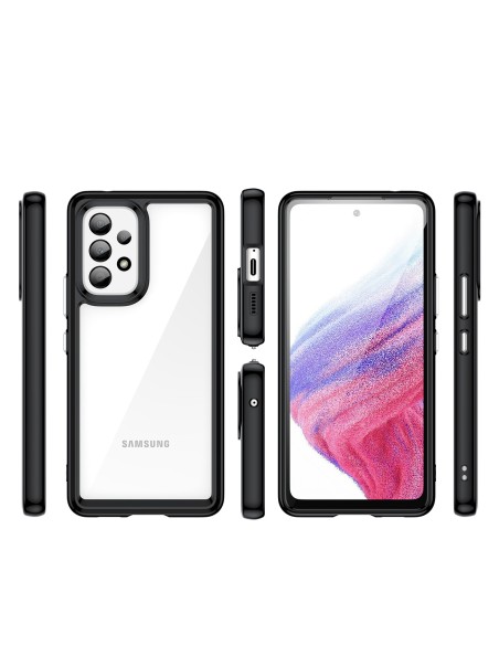 Outer Space Dėklas Samsung Galaxy A53 5G, dangtelis lanksčiu rėmeliu, juodas Outer Space Dėklas Samsung Galaxy A53 5G, dangtelis lanksčiu rėmeliu, juodas