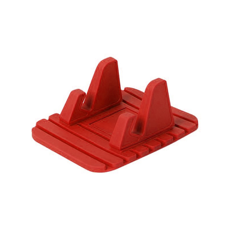 Universalus automobilio laikiklis silikoninis telefono stovas nano padas raudonas