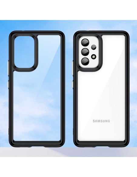 Outer Space Dėklas Samsung Galaxy A53 5G, dangtelis lanksčiu rėmeliu, juodas Outer Space Dėklas Samsung Galaxy A53 5G, dangtelis lanksčiu rėmeliu, juodas