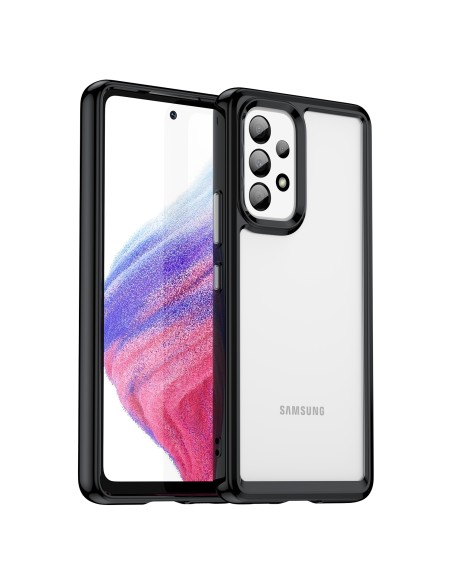 Outer Space Dėklas Samsung Galaxy A53 5G, dangtelis lanksčiu rėmeliu, juodas Outer Space Dėklas Samsung Galaxy A53 5G, dangtelis lanksčiu rėmeliu, juodas
