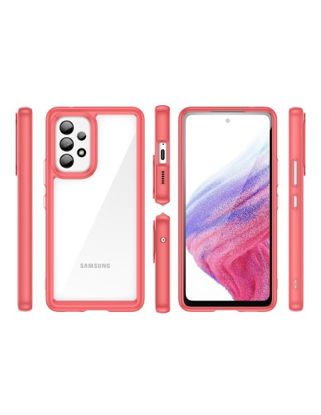 Outer Space Case dėklas, skirtas Samsung Galaxy A53 5G, dangtelis lanksčiu raudonu rėmeliu Outer Space Case dėklas, skirtas Samsung Galaxy A53 5G, dangtelis lanksčiu raudonu rėmeliu