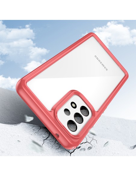 Outer Space Case dėklas, skirtas Samsung Galaxy A53 5G, dangtelis lanksčiu raudonu rėmeliu Outer Space Case dėklas, skirtas Samsung Galaxy A53 5G, dangtelis lanksčiu raudonu rėmeliu