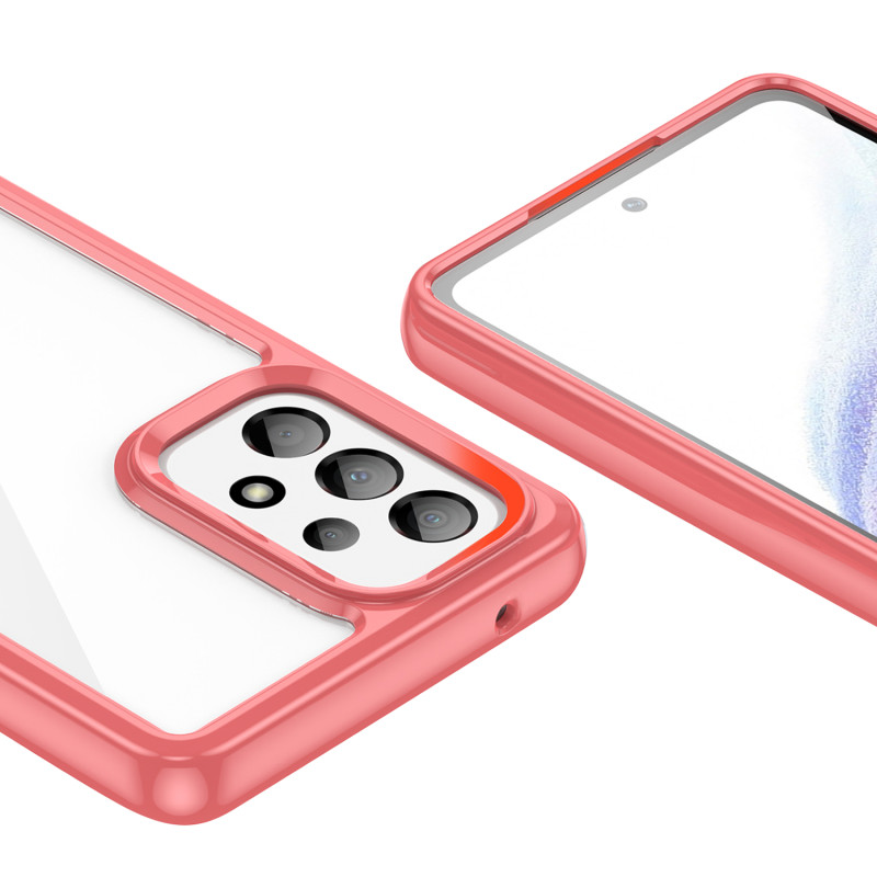 Outer Space Case dėklas, skirtas Samsung Galaxy A53 5G, dangtelis lanksčiu raudonu rėmeliu