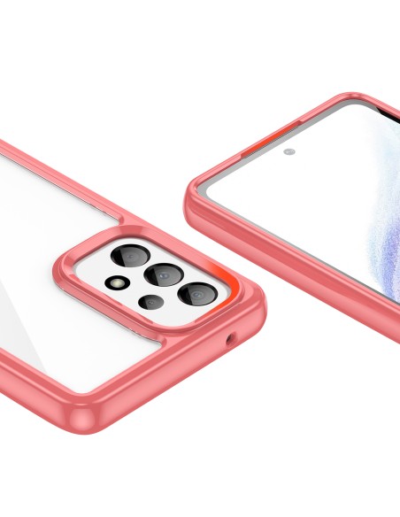 Outer Space Case dėklas, skirtas Samsung Galaxy A53 5G, dangtelis lanksčiu raudonu rėmeliu Outer Space Case dėklas, skirtas Samsung Galaxy A53 5G, dangtelis lanksčiu raudonu rėmeliu