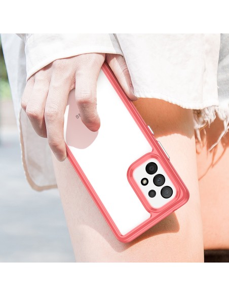 Outer Space Case dėklas, skirtas Samsung Galaxy A53 5G, dangtelis lanksčiu raudonu rėmeliu Outer Space Case dėklas, skirtas Samsung Galaxy A53 5G, dangtelis lanksčiu raudonu rėmeliu
