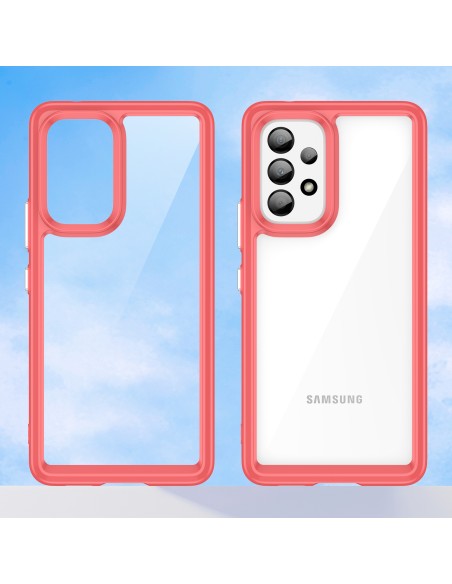 Outer Space Case dėklas, skirtas Samsung Galaxy A53 5G, dangtelis lanksčiu raudonu rėmeliu Outer Space Case dėklas, skirtas Samsung Galaxy A53 5G, dangtelis lanksčiu raudonu rėmeliu