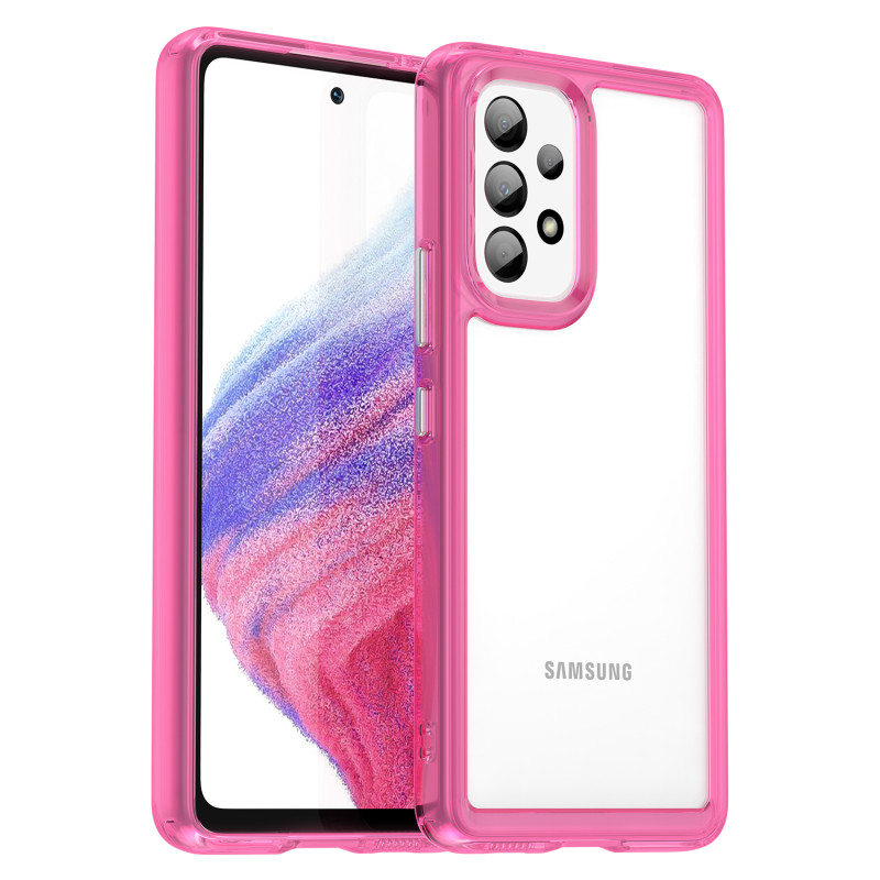 „Outer Space Case“ dėklas, skirtas „Samsung Galaxy A53 5G“ dėklui su lanksčiu rožiniu rėmeliu „Outer Space Case“ dėklas, skirtas „Samsung Galaxy A53 5G“ dėklui su lanksčiu rožiniu rėmeliu
