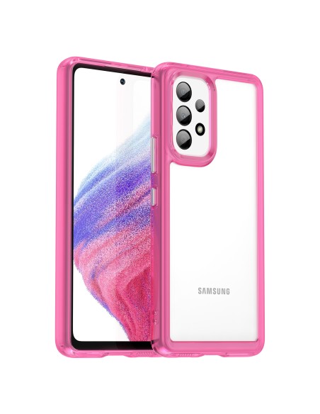„Outer Space Case“ dėklas, skirtas „Samsung Galaxy A53 5G“ dėklui su lanksčiu rožiniu rėmeliu „Outer Space Case“ dėklas, skirtas „Samsung Galaxy A53 5G“ dėklui su lanksčiu rožiniu rėmeliu