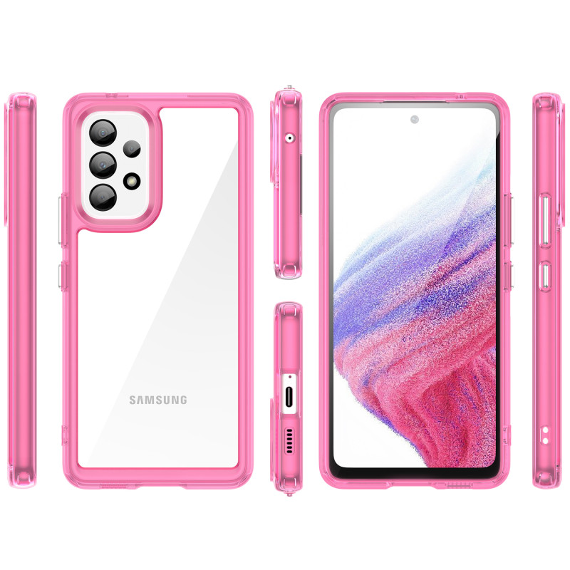 „Outer Space Case“ dėklas, skirtas „Samsung Galaxy A53 5G“ dėklui su lanksčiu rožiniu rėmeliu