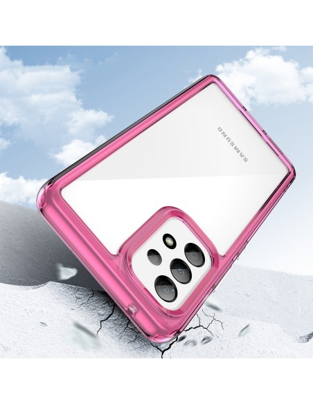 „Outer Space Case“ dėklas, skirtas „Samsung Galaxy A53 5G“ dėklui su lanksčiu rožiniu rėmeliu „Outer Space Case“ dėklas, skirtas „Samsung Galaxy A53 5G“ dėklui su lanksčiu rožiniu rėmeliu