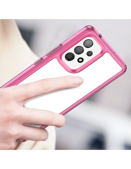 „Outer Space Case“ dėklas, skirtas „Samsung Galaxy A53 5G“ dėklui su lanksčiu rožiniu rėmeliu „Outer Space Case“ dėklas, skirtas „Samsung Galaxy A53 5G“ dėklui su lanksčiu rožiniu rėmeliu