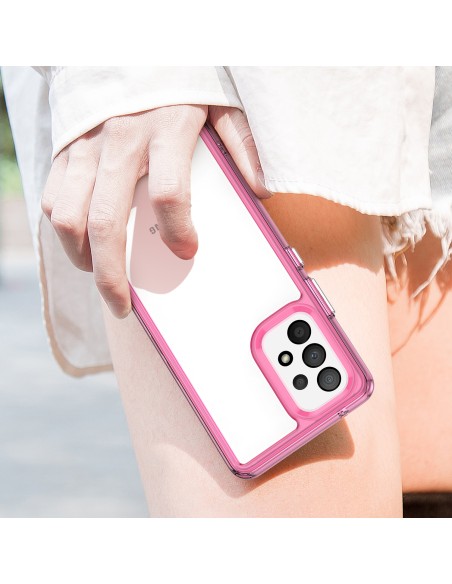 „Outer Space Case“ dėklas, skirtas „Samsung Galaxy A53 5G“ dėklui su lanksčiu rožiniu rėmeliu „Outer Space Case“ dėklas, skirtas „Samsung Galaxy A53 5G“ dėklui su lanksčiu rožiniu rėmeliu