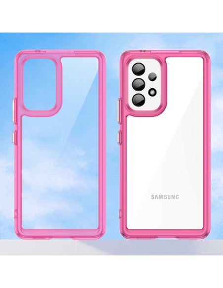„Outer Space Case“ dėklas, skirtas „Samsung Galaxy A53 5G“ dėklui su lanksčiu rožiniu rėmeliu „Outer Space Case“ dėklas, skirtas „Samsung Galaxy A53 5G“ dėklui su lanksčiu rožiniu rėmeliu