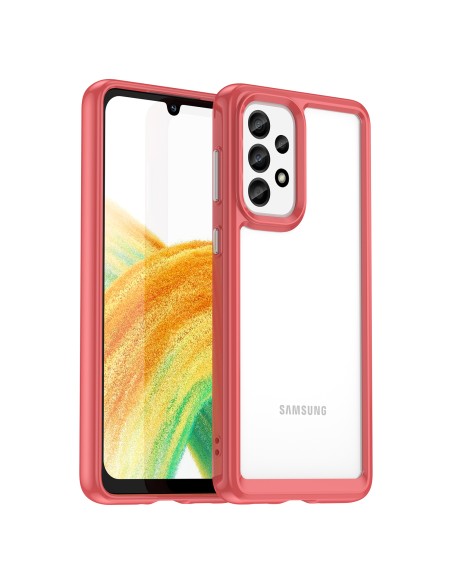 Outer Space Case dėklas, skirtas Samsung Galaxy A33 5G, dangtelis lanksčiu raudonu rėmeliu