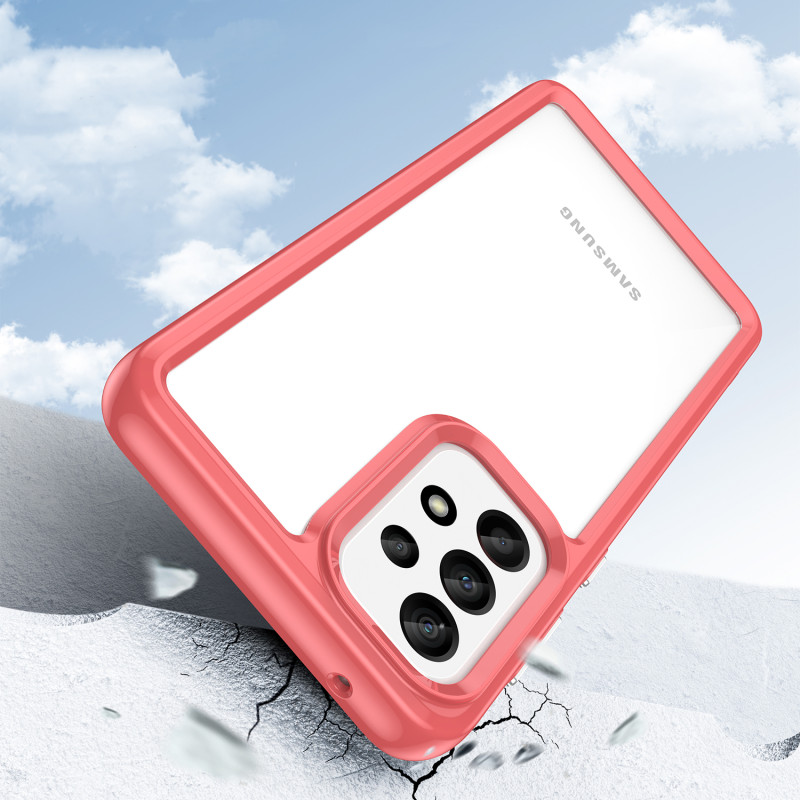 Outer Space Case dėklas, skirtas Samsung Galaxy A33 5G, dangtelis lanksčiu raudonu rėmeliu