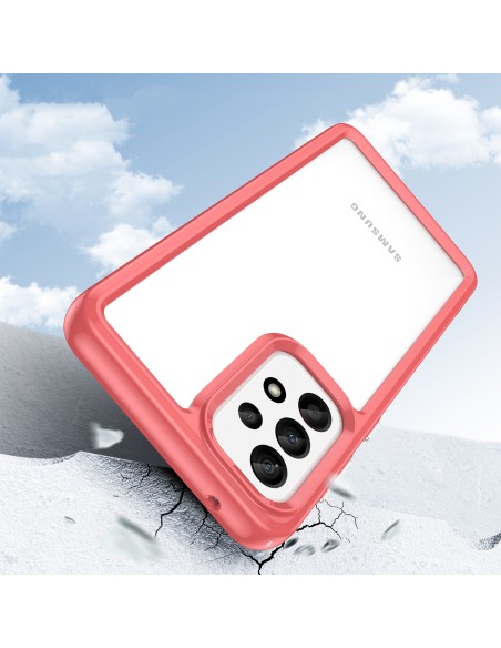 Outer Space Case dėklas, skirtas Samsung Galaxy A33 5G, dangtelis lanksčiu raudonu rėmeliu