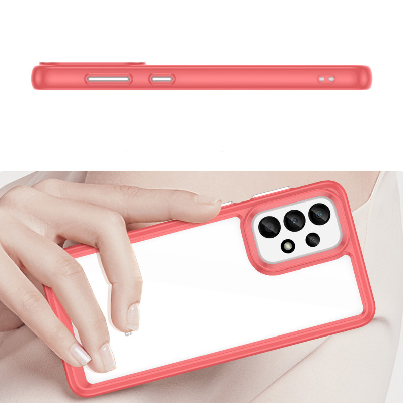 Outer Space Case dėklas, skirtas Samsung Galaxy A33 5G, dangtelis lanksčiu raudonu rėmeliu