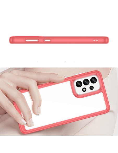 Outer Space Case dėklas, skirtas Samsung Galaxy A33 5G, dangtelis lanksčiu raudonu rėmeliu