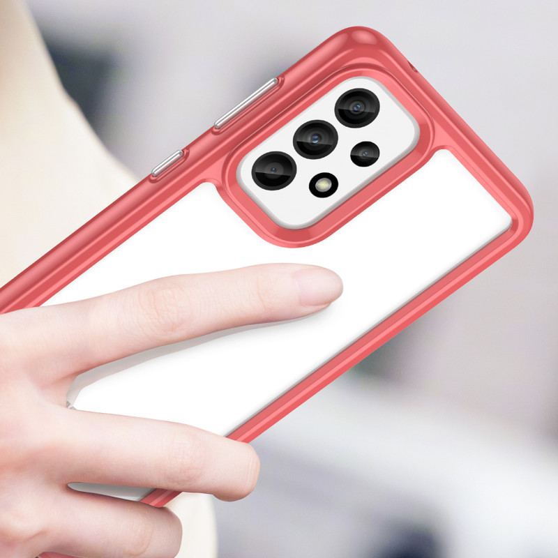 Outer Space Case dėklas, skirtas Samsung Galaxy A33 5G, dangtelis lanksčiu raudonu rėmeliu