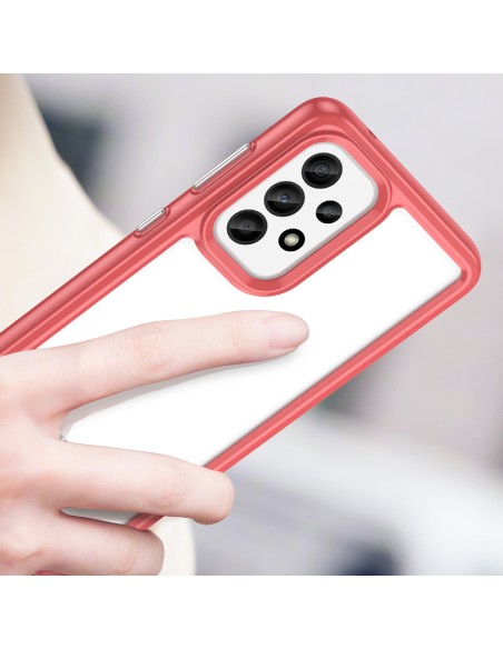 Outer Space Case dėklas, skirtas Samsung Galaxy A33 5G, dangtelis lanksčiu raudonu rėmeliu