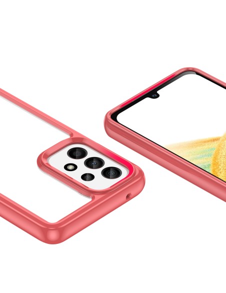 Outer Space Case dėklas, skirtas Samsung Galaxy A33 5G, dangtelis lanksčiu raudonu rėmeliu