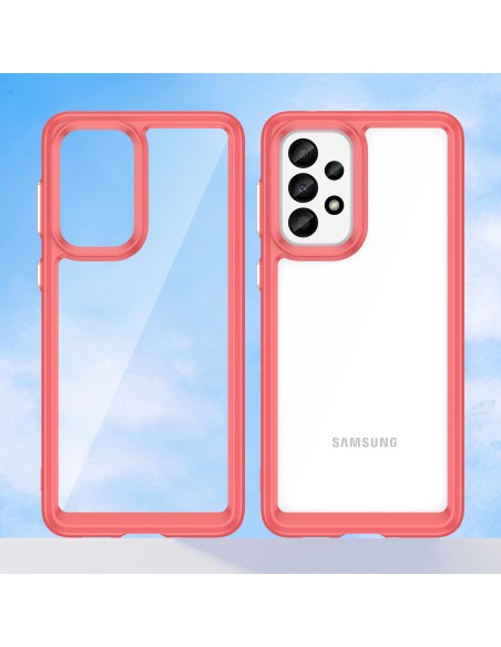 Outer Space Case dėklas, skirtas Samsung Galaxy A33 5G, dangtelis lanksčiu raudonu rėmeliu