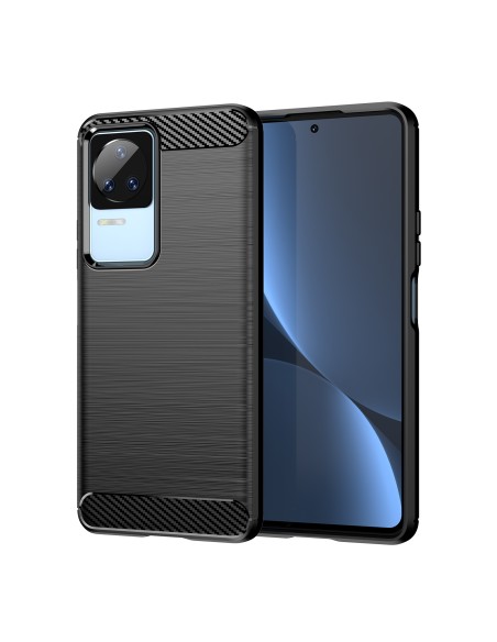 Anglies dėklas Xiaomi Poco F4 5G lankstus silikoninis anglies dangtelis juodas Anglies dėklas Xiaomi Poco F4 5G lankstus silikoninis anglies dangtelis juodas