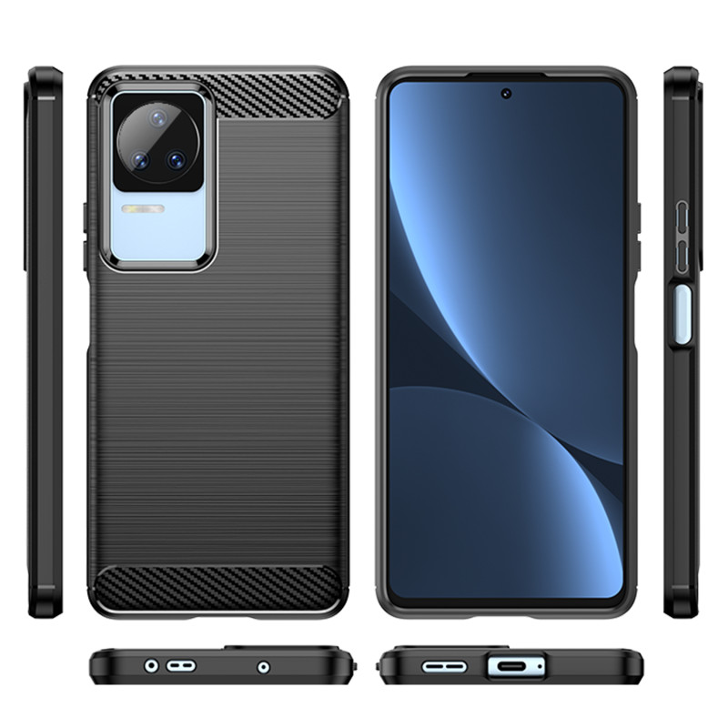 Anglies dėklas Xiaomi Poco F4 5G lankstus silikoninis anglies dangtelis juodas