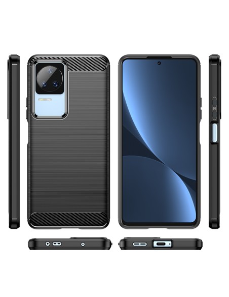 Anglies dėklas Xiaomi Poco F4 5G lankstus silikoninis anglies dangtelis juodas Anglies dėklas Xiaomi Poco F4 5G lankstus silikoninis anglies dangtelis juodas