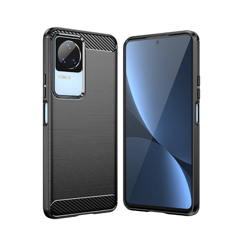 Anglies dėklas Xiaomi Poco F4 5G lankstus silikoninis anglies dangtelis juodas