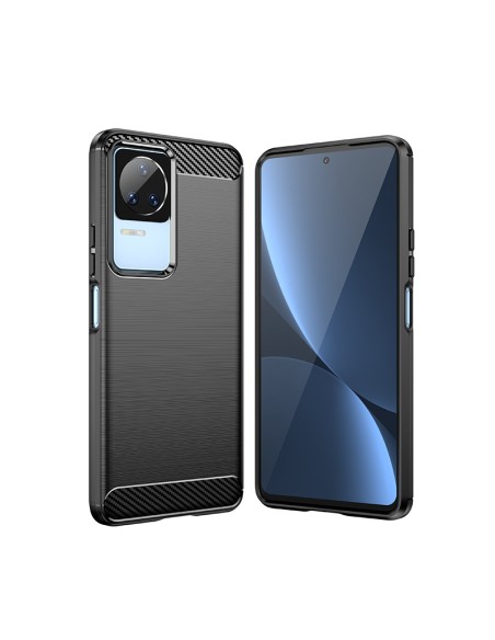 Anglies dėklas Xiaomi Poco F4 5G lankstus silikoninis anglies dangtelis juodas Anglies dėklas Xiaomi Poco F4 5G lankstus silikoninis anglies dangtelis juodas