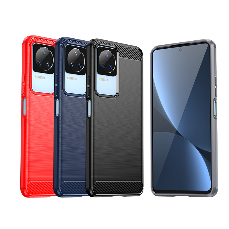 Anglies dėklas Xiaomi Poco F4 5G lankstus silikoninis anglies dangtelis juodas