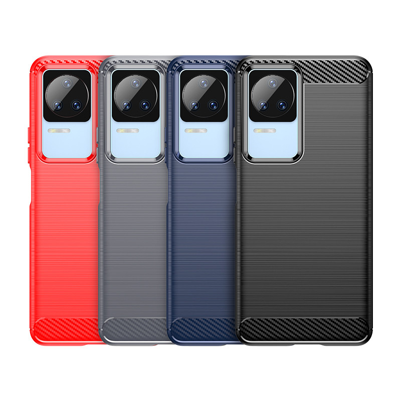 Anglies dėklas Xiaomi Poco F4 5G lankstus silikoninis anglies dangtelis juodas