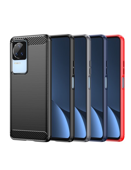 Anglies dėklas Xiaomi Poco F4 5G lankstus silikoninis anglies dangtelis juodas Anglies dėklas Xiaomi Poco F4 5G lankstus silikoninis anglies dangtelis juodas
