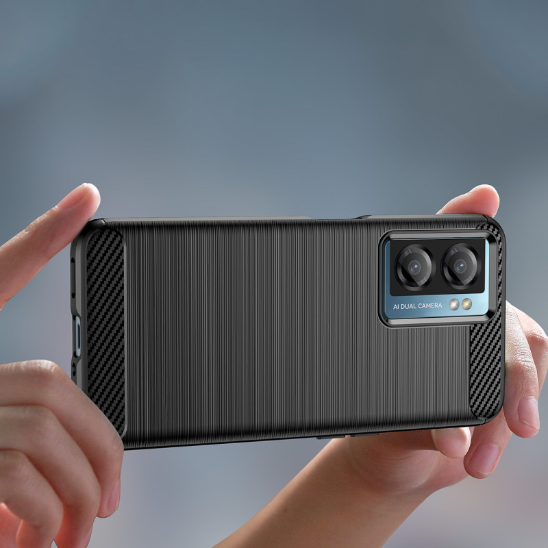 Anglies dėklas Xiaomi Poco F4 5G lankstus silikoninis anglies dangtelis juodas