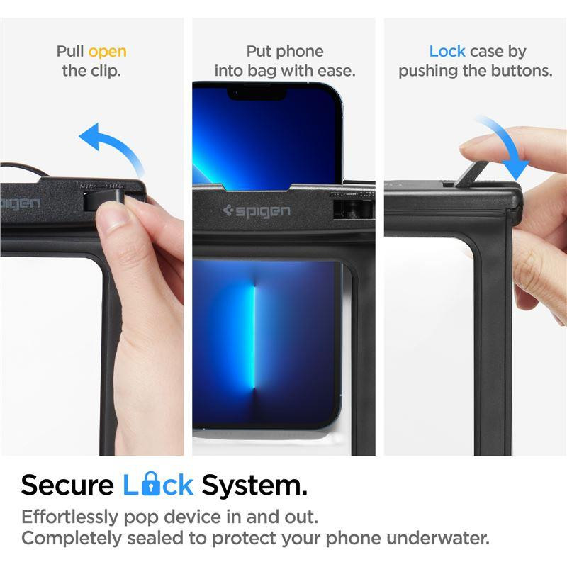 Spigen Aqua Shield A601 korpusas, atsparus vandeniui IPX8 - juodas