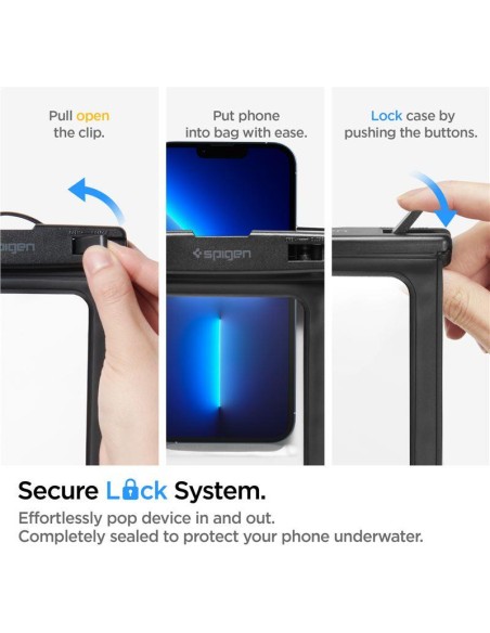 Spigen Aqua Shield A601 korpusas, atsparus vandeniui IPX8 - juodas