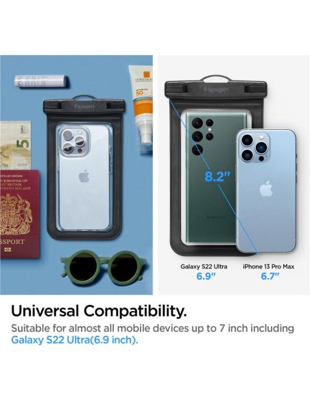 Spigen Aqua Shield A601 korpusas, atsparus vandeniui IPX8 - juodas