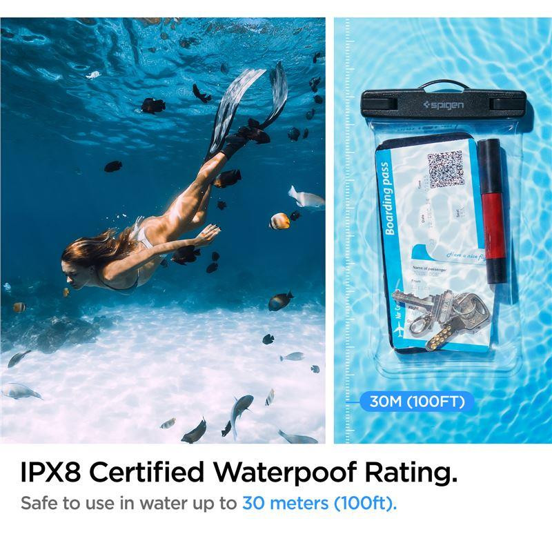Spigen Aqua Shield A601 korpusas atsparus vandeniui IPX8 - skaidrus