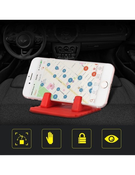 Universalus automobilio laikiklis silikoninis telefono stovas nano padas raudonas Universalus automobilio laikiklis silikoninis telefono stovas nano padas raudonas