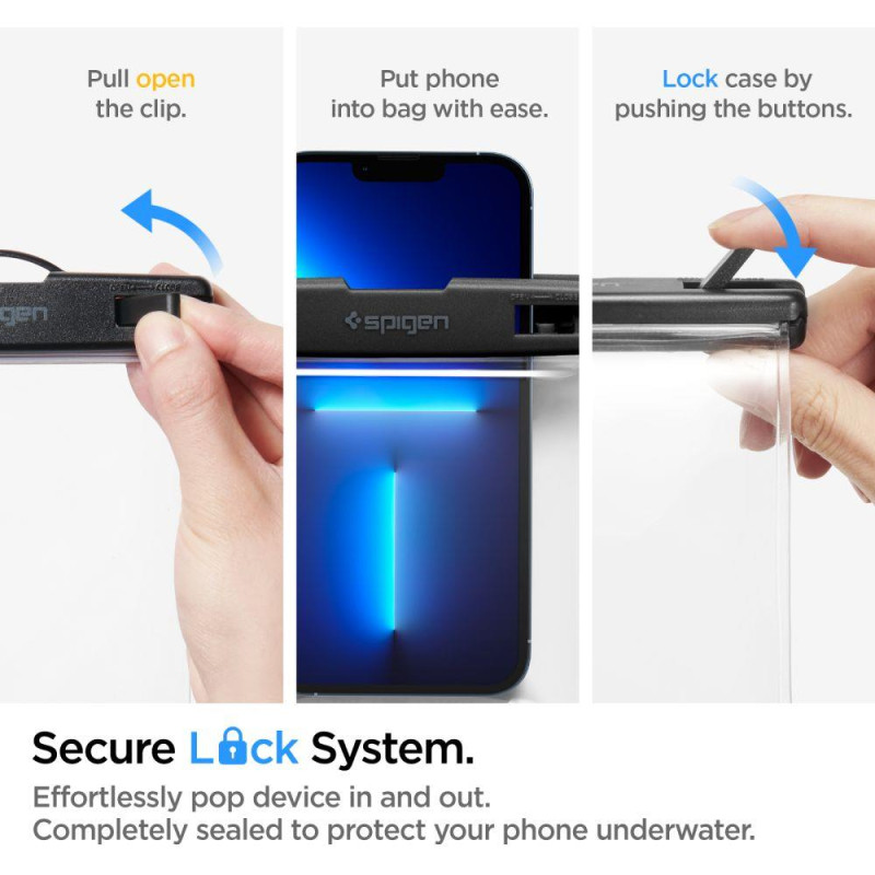 Spigen Aqua Shield A601 korpusas atsparus vandeniui IPX8 - skaidrus