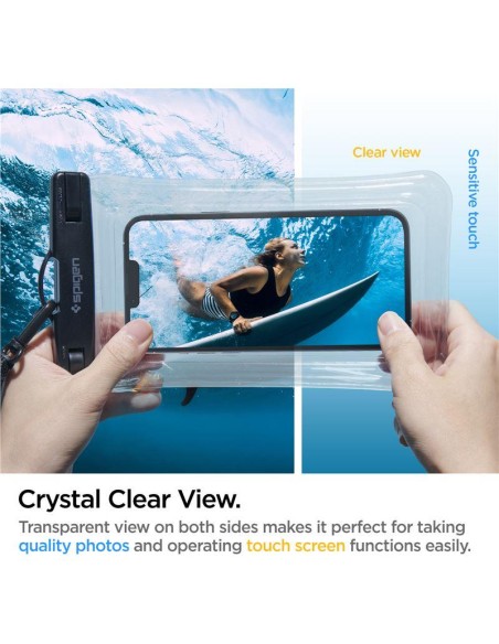 Spigen Aqua Shield A610 dėklas, atsparus vandeniui, plūduriuojantis ant vandens - skaidrus