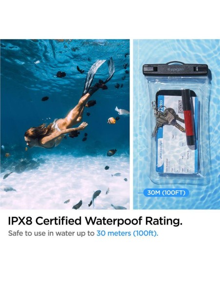 Spigen Aqua Shield A610 dėklas, atsparus vandeniui, plūduriuojantis ant vandens - skaidrus