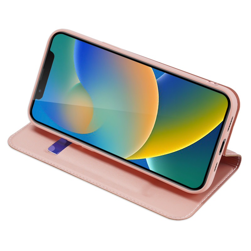 Dux Ducis Skin Pro dėklo dėklo dangtelis su atvartu iPhone 14/ 13 rožinė