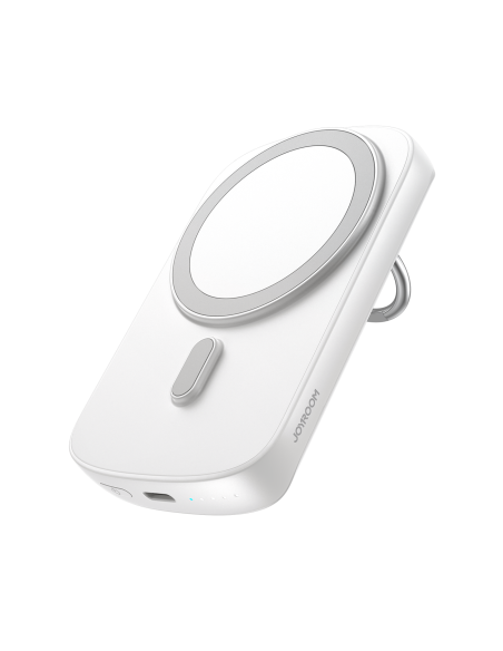 Powerbank su indukciniu įkroviklio žiedu su stovu iki 6000mAh 20W baltas Powerbank su indukciniu įkroviklio žiedu su stovu iki 6000mAh 20W baltas