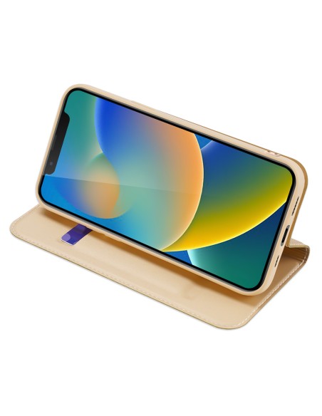 Dux Ducis Skin Pro dėklo dėklo dangtelis su atvartu iPhone 14/ 13 aukso