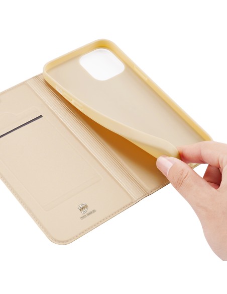 Dux Ducis Skin Pro dėklo dėklo dangtelis su atvartu iPhone 14/ 13 aukso