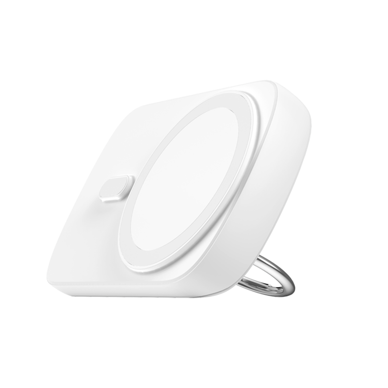 Powerbank su indukciniu įkroviklio žiedu su stovu iki 6000mAh 20W baltas