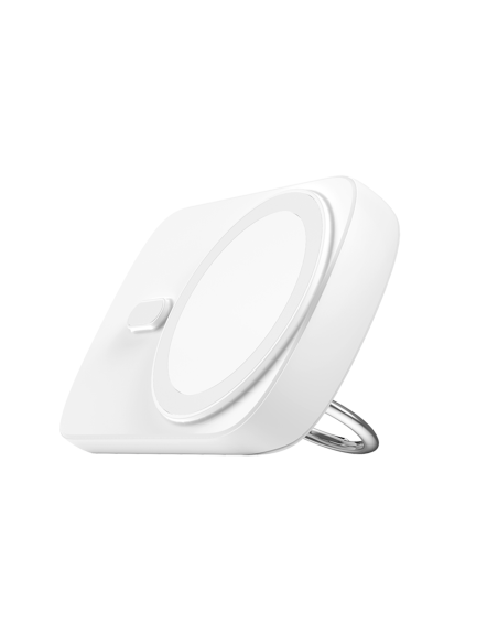 Powerbank su indukciniu įkroviklio žiedu su stovu iki 6000mAh 20W baltas Powerbank su indukciniu įkroviklio žiedu su stovu iki 6000mAh 20W baltas